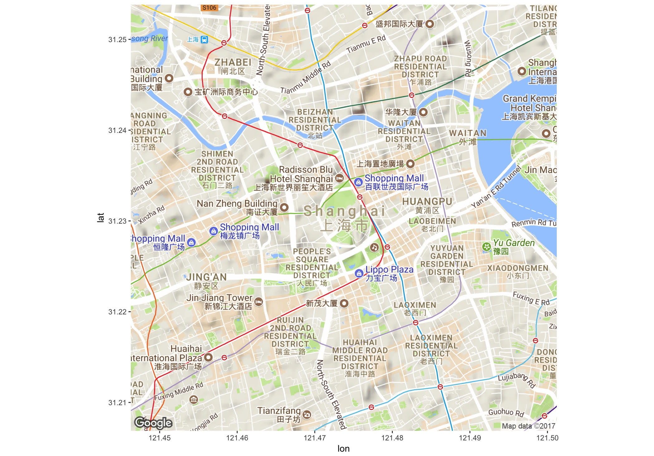 Map of Shanghai Center