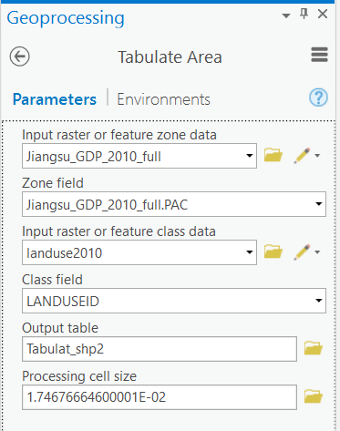 Tabulate Area